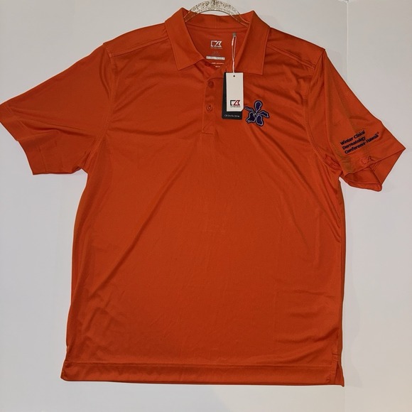 Cutter & Buck Other - Men's Large Cutter & Buck Orange Performance Golf Polo Shirt Short Sleeve